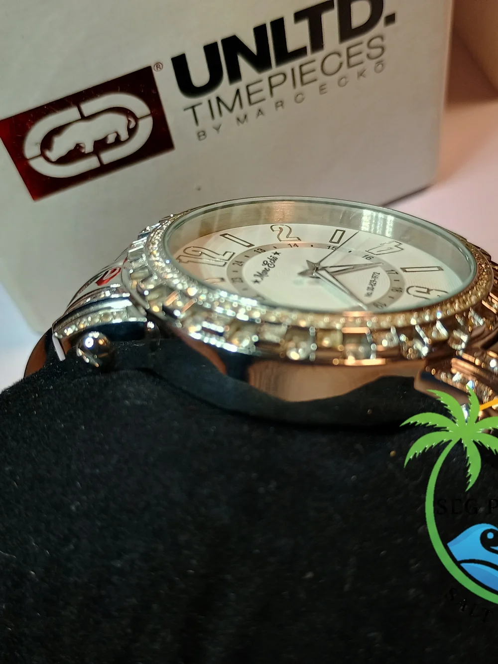 Marc Ecko Rose Gold Crystal-Accent Watch